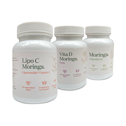 Komplex imunita - Moringa v kapslích, Lipozomání vitamin C, Vitamin D s moringou