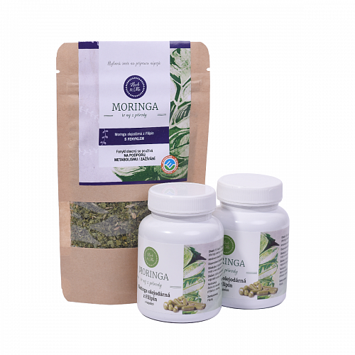 Moringa pro kojící maminky 1 x 30 g, 2 x kapsle